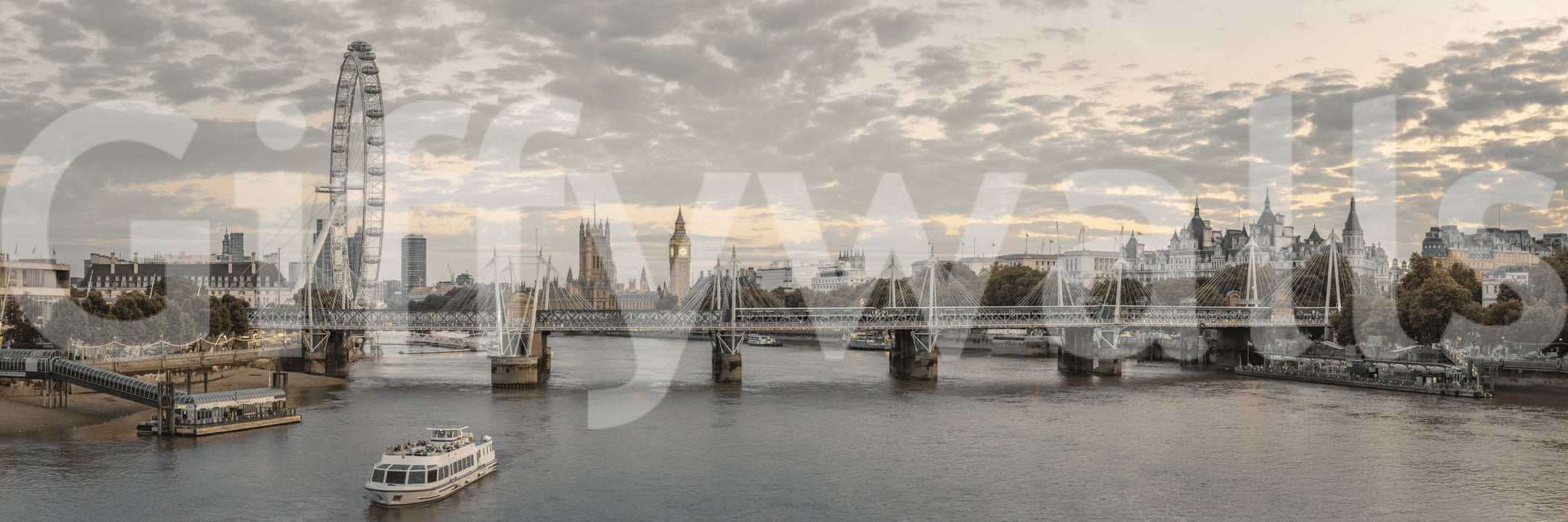 A high-quality historic skyline wall mural for walls.

