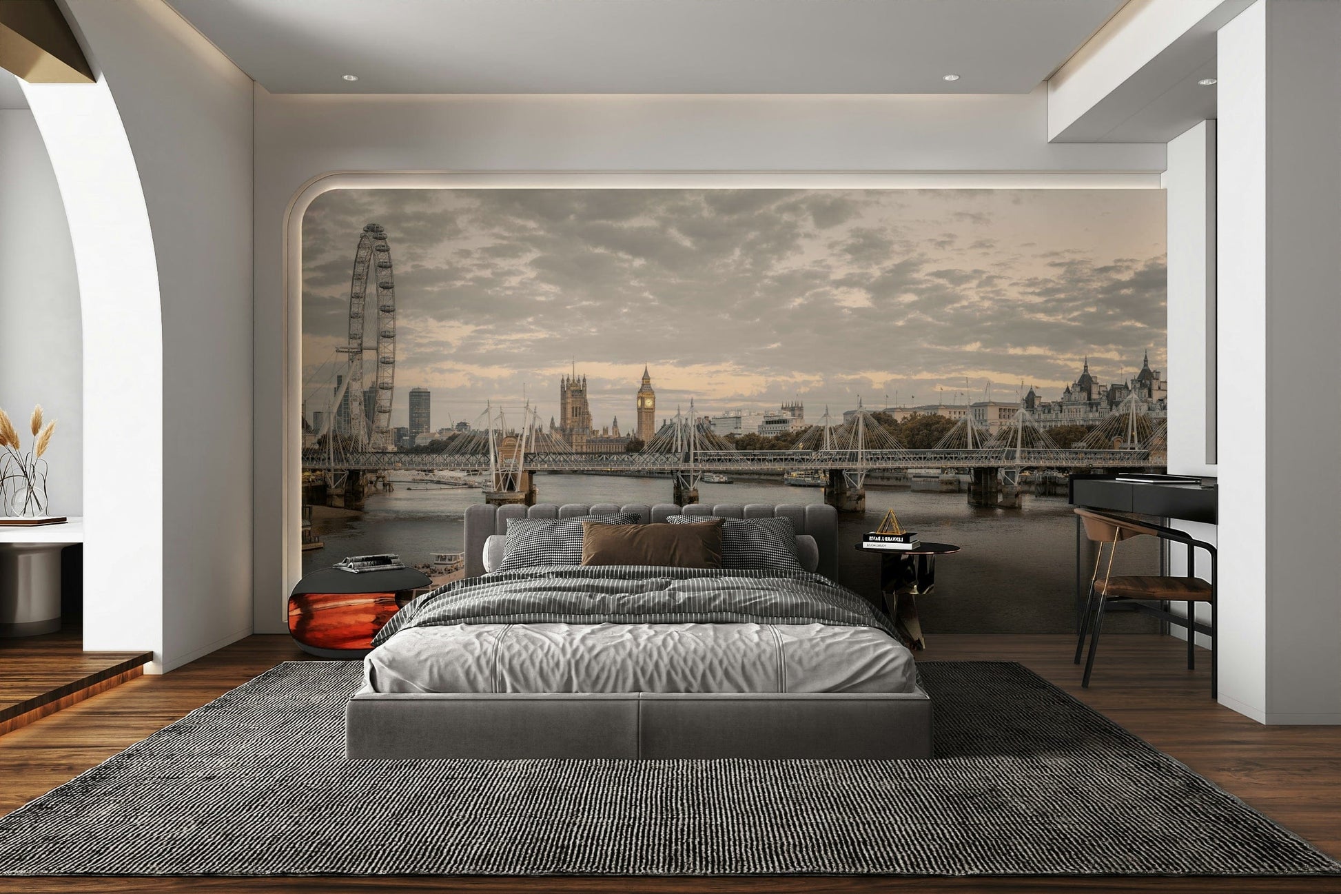 A classic city skyline wallpaper for walls.

