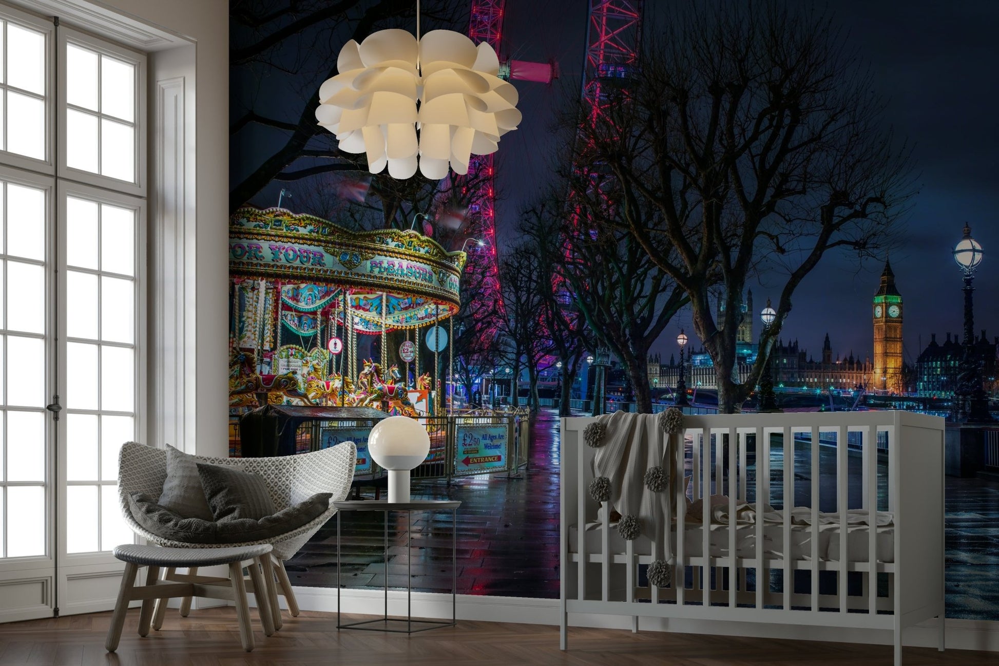 Festive carousel on the London waterfront

