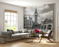 Grayscale London iconic Big Ben background London in Bloom wallpaper