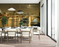 London bridge lights wall mural over water