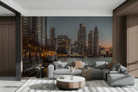 The sky displays deep blues, purples, and possibly hints of orange or pink from the fading light.
