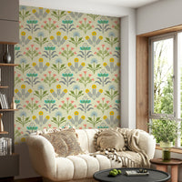 A charming and sophisticated floral wallpaper pattern.
