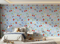 Charming Lucky Charm kitchen wallpaper with vibrant fruit motifs.