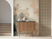 Luminous Botanical Lines Wall Mural