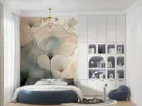 Luminous Botanical Lines Wall Mural
