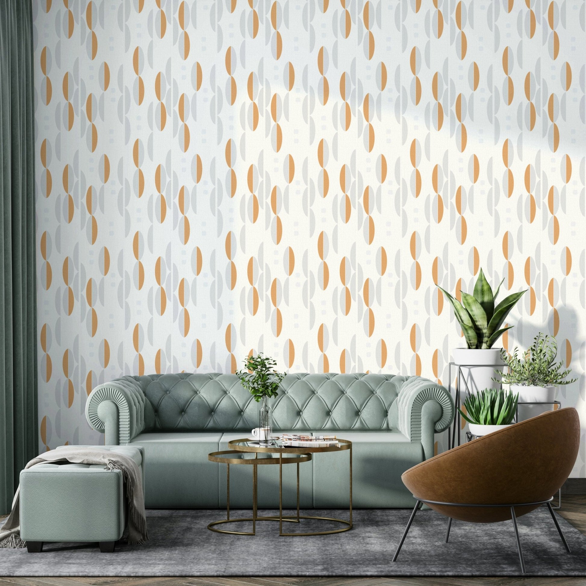 Subtle moon design on full wall

