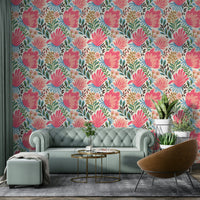 Colorful leaf and flower wallpaper

