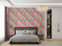 Fun bright floral wall mural

