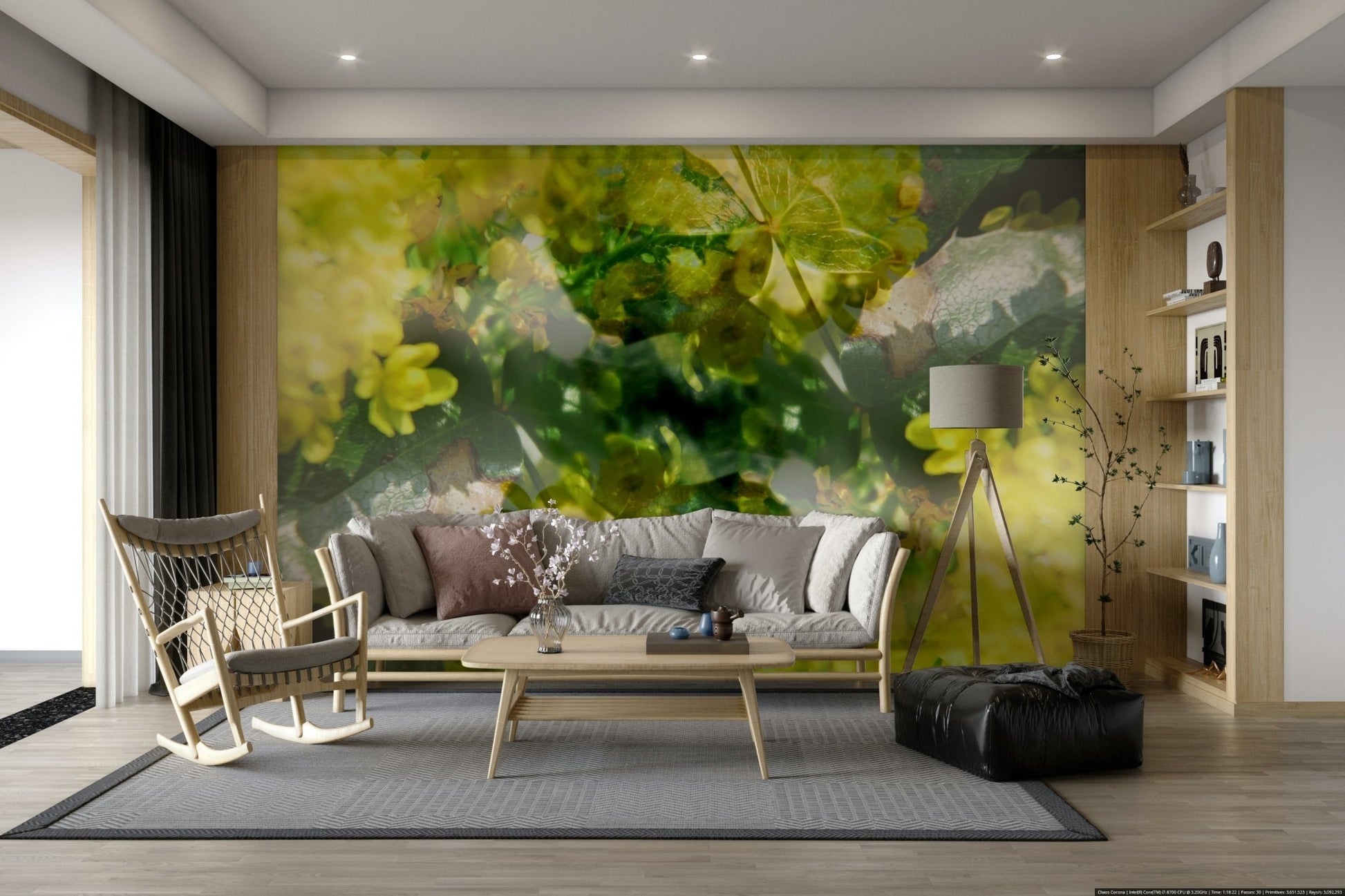 Abstract botanical wallpaper for walls
