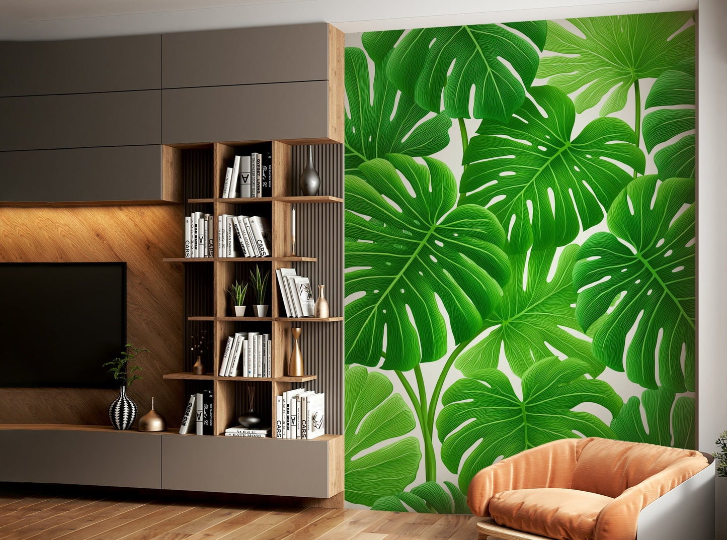 Large, detailed Monstera leaves

