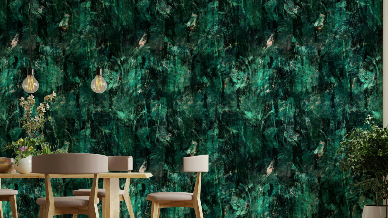 Emerald elegant wall covering


