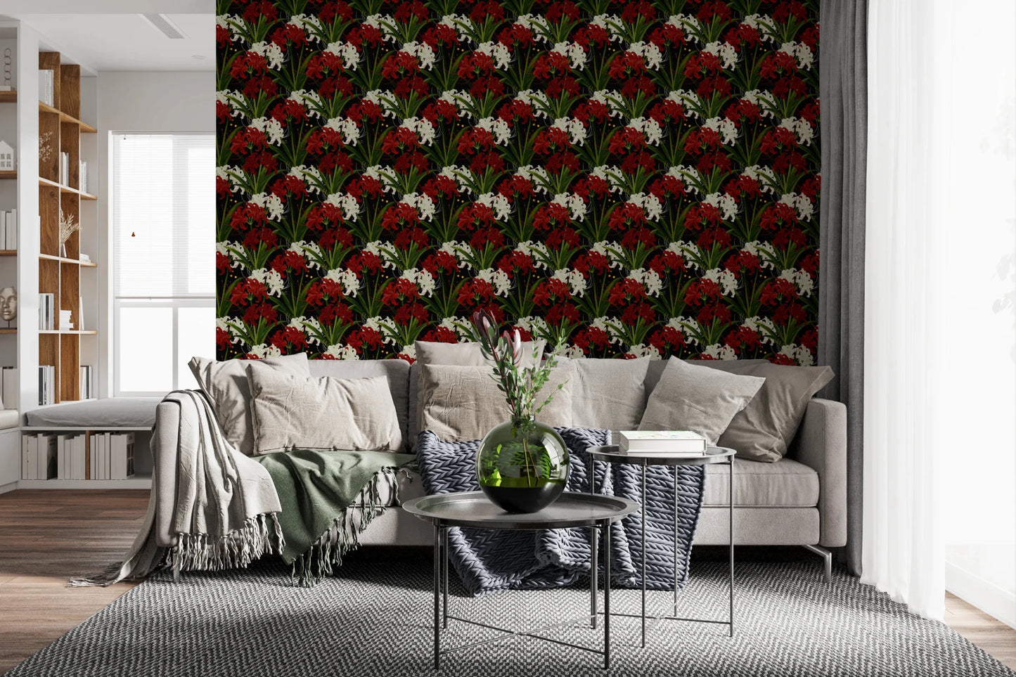 Lycoris Radiata Midnight Romantic spiderlily pattern Wallpaper⁠