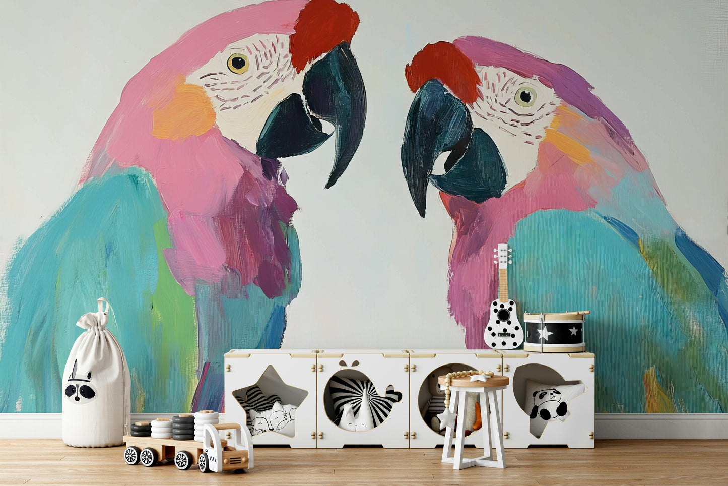 Macaws bird wall wallpaper for home

