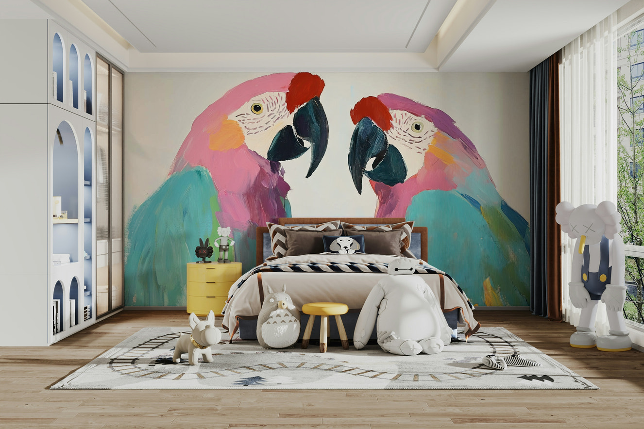 Colorful macaws wallpaper for walls

