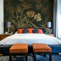 Wall covering evoking old-world charm and luxury.
