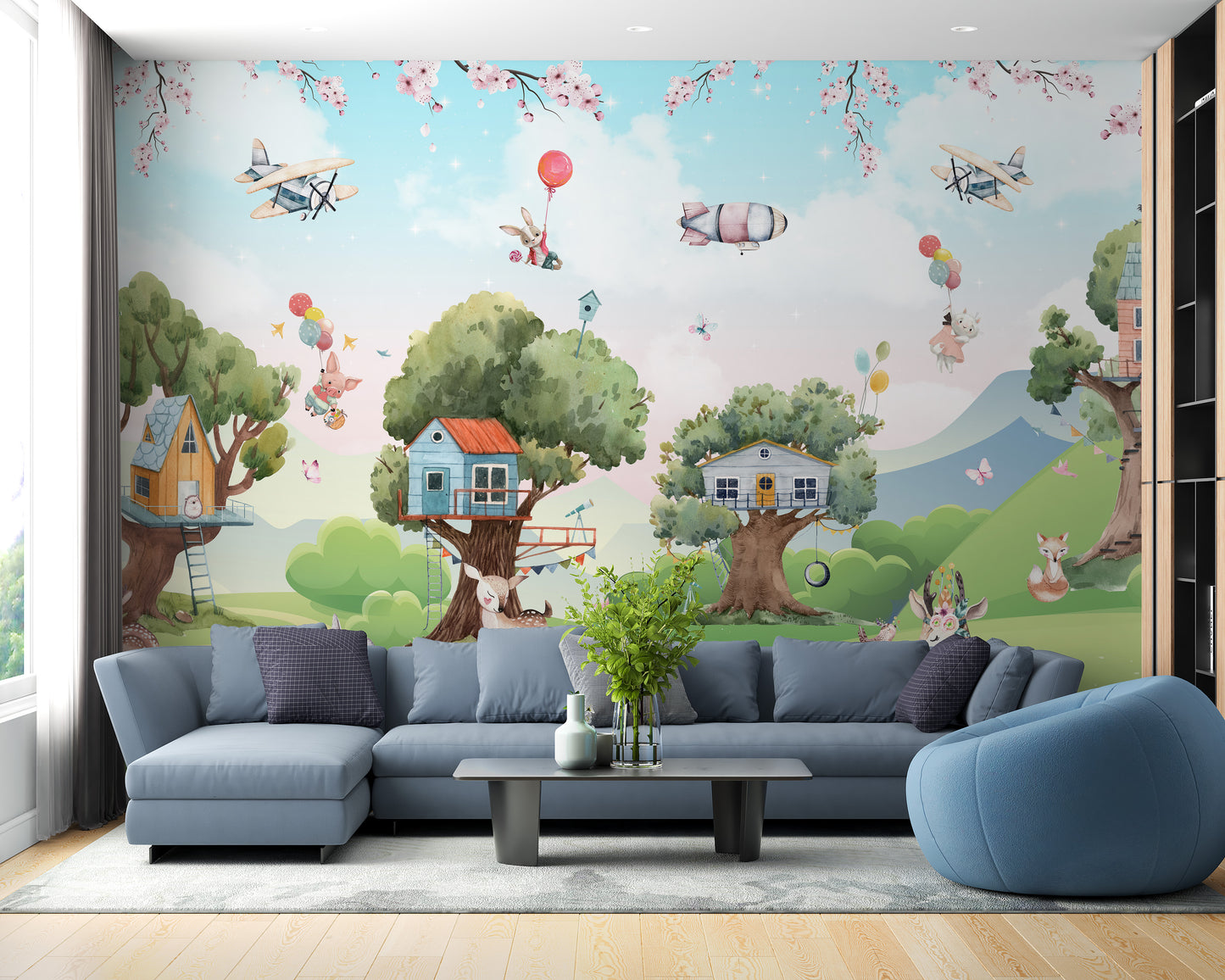 Magical Cartoon Jungle Kids Wallpaper Mural - Giffywalls