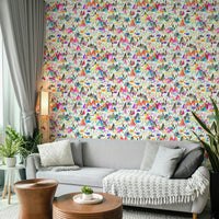 Soft pastel mountain nature wallpaper for nursery

