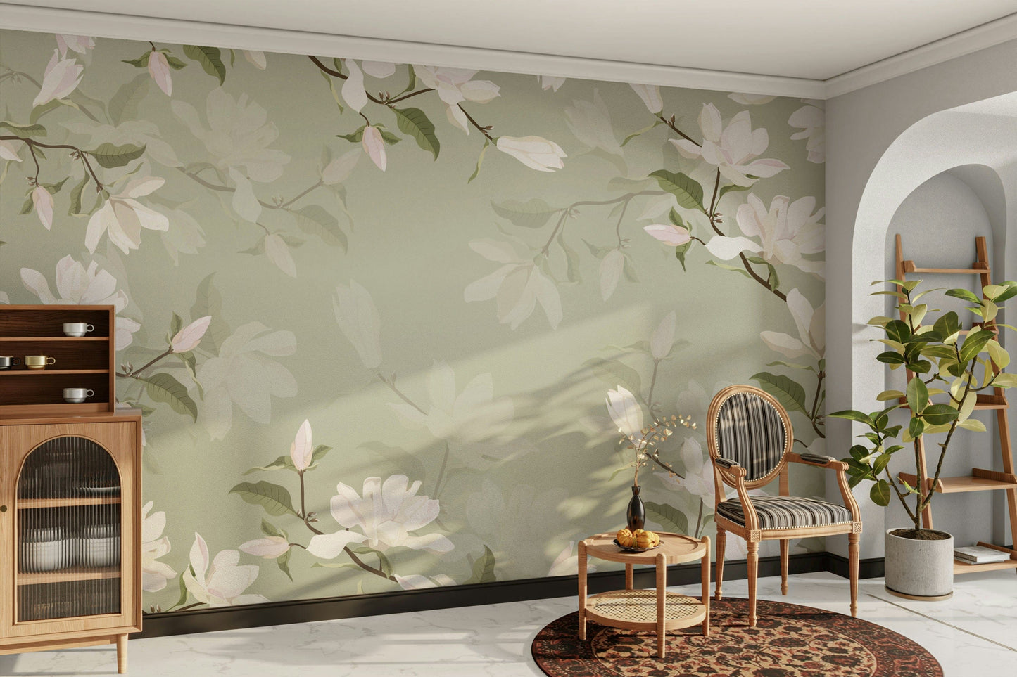 The design feels peaceful and organic.

