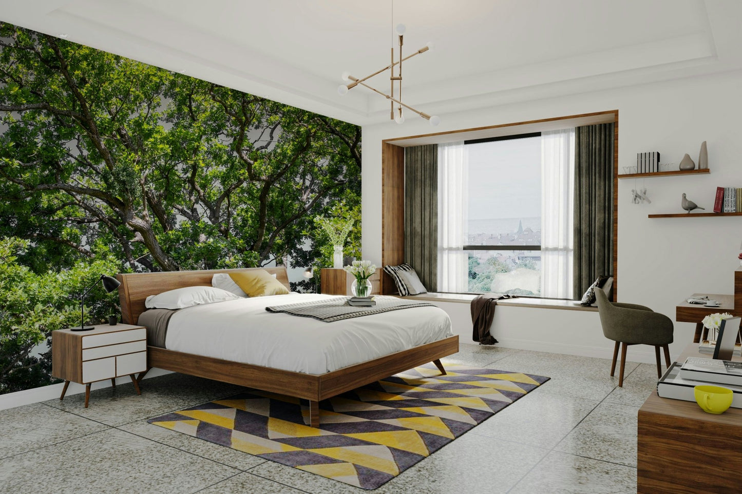 Calm forest canopy mural wallpaper
