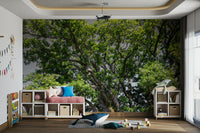 Lush green foliage wall mural
