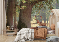 An angled shot of the mural's natural color palette.

