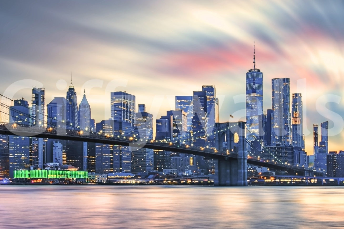 Manhattan City Lights Wall Mural