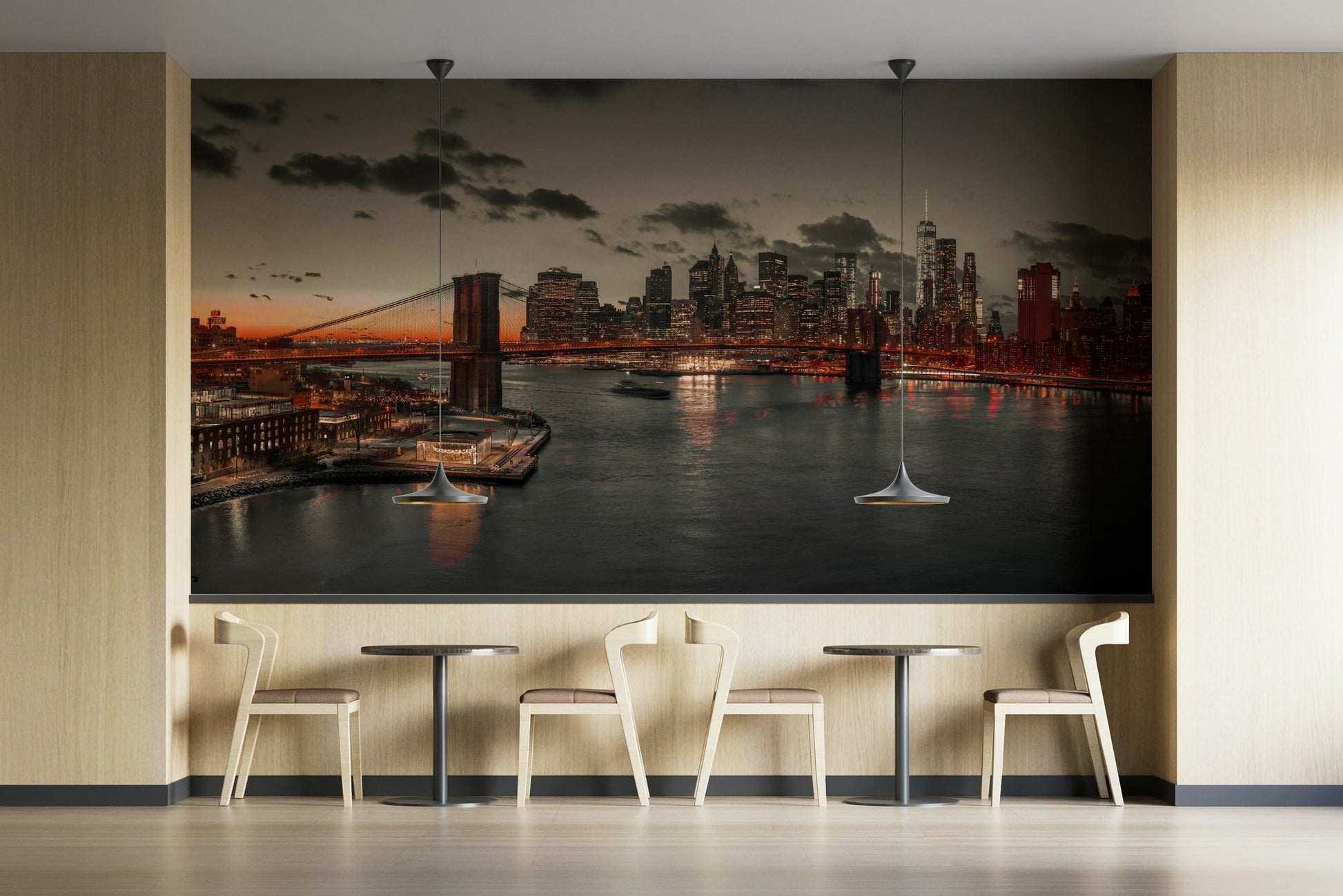 Lower Manhattan Dusk peaceful wall mural

