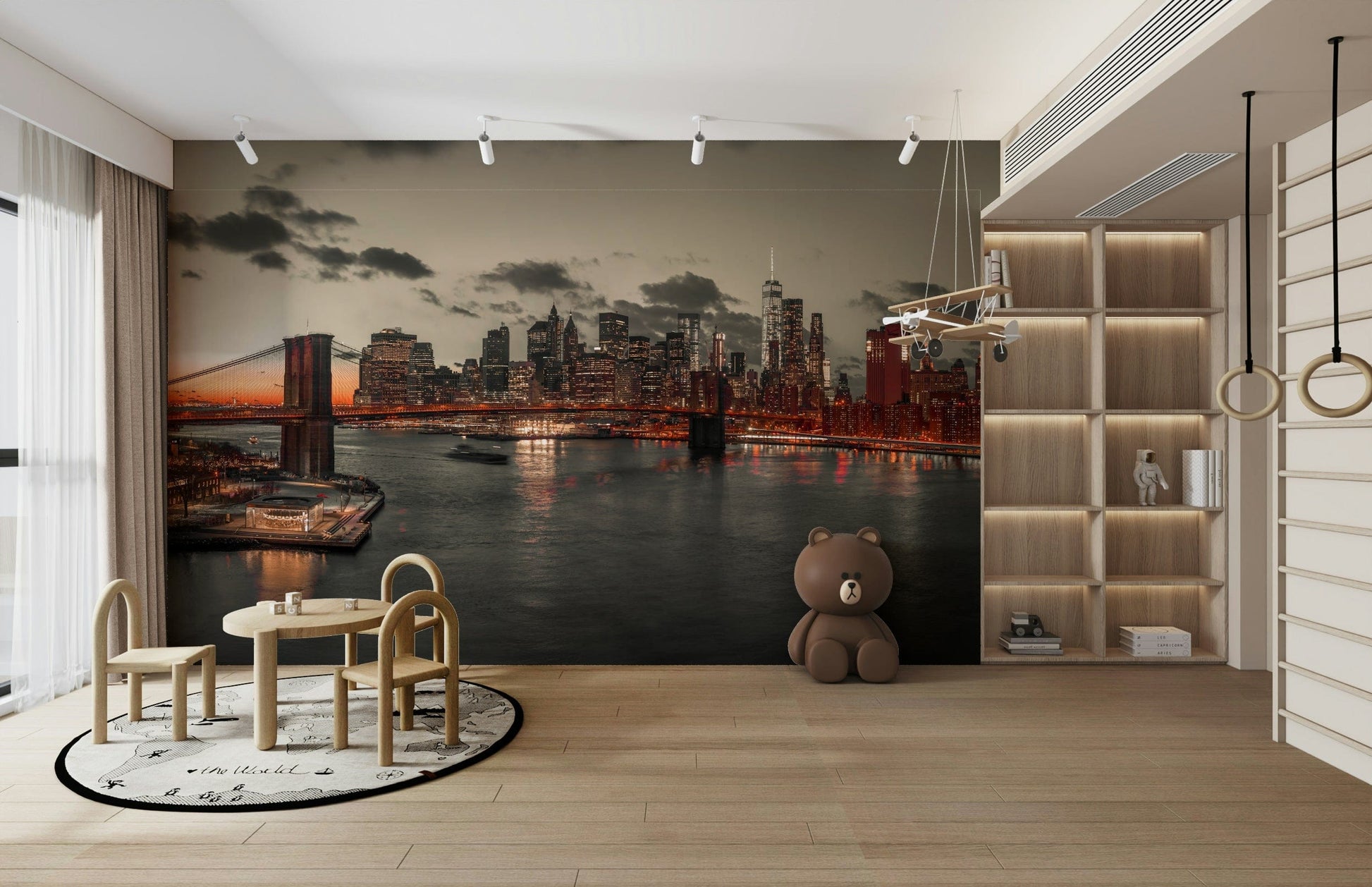 Lower Manhattan Dusk elegant wallpaper

