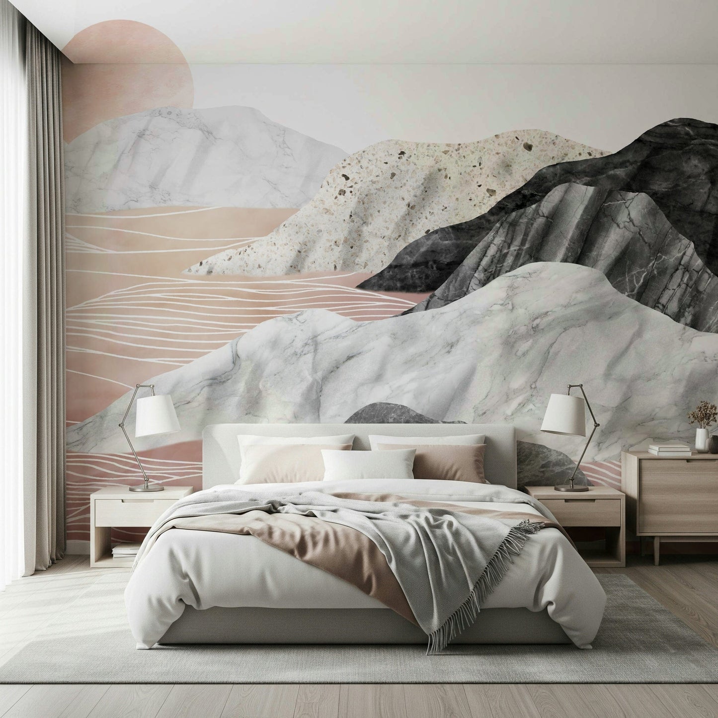 Marble Peaks Sunset Wall Mural -2583865
