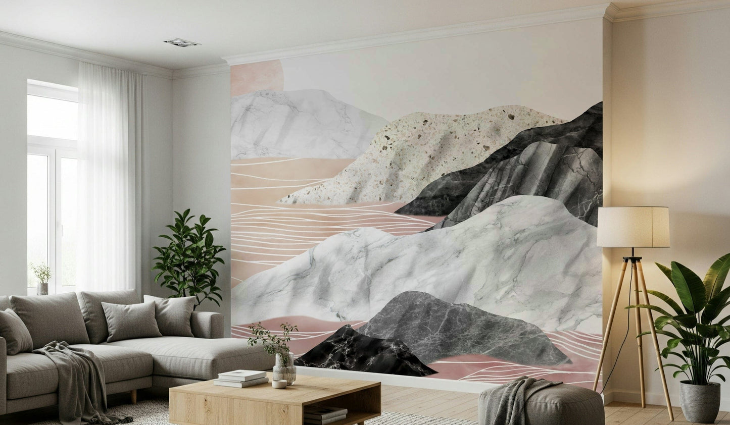 Marble Peaks Sunset Wall Mural -2583865