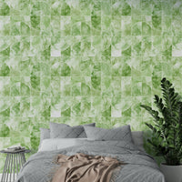 Focus on repeating geometric forms and marbled appearance.

