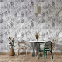 Focus on repeating geometric forms and marbled appearance.

