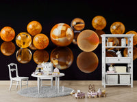 Colorful marbles with reflection design
