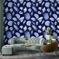 Spa-like interior with peaceful Marea wallpaper

