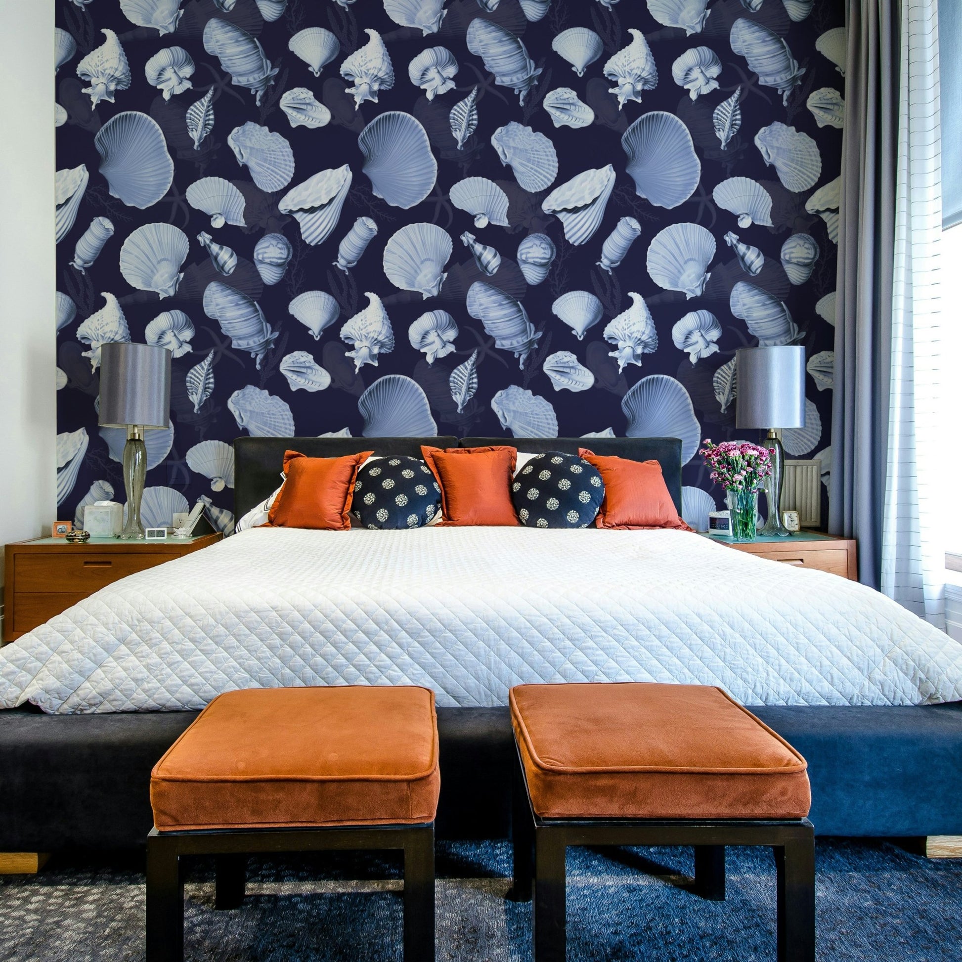 Coastal-inspired wallpaper with abstract flow

