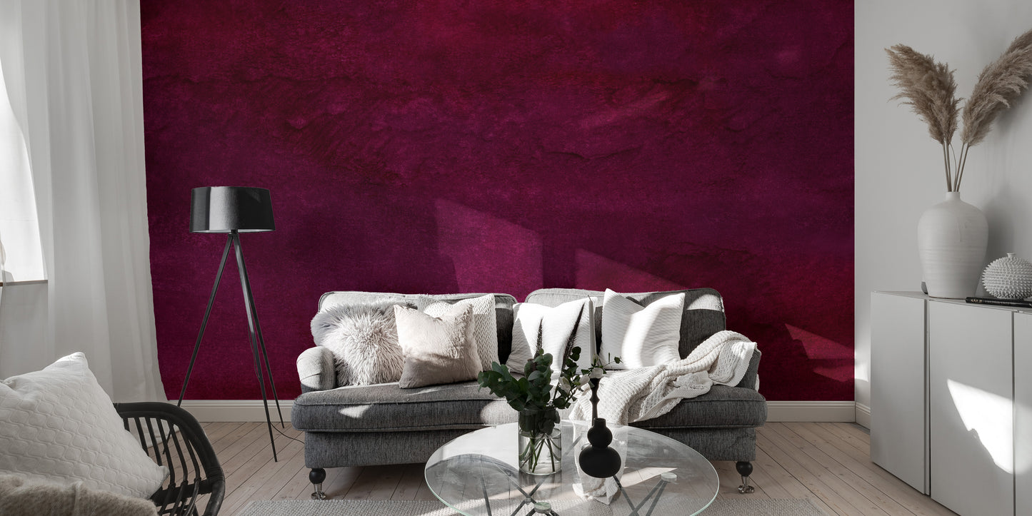 Artistic maroon watercolor wall design