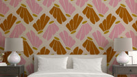 Matisse floral pink orange mural


