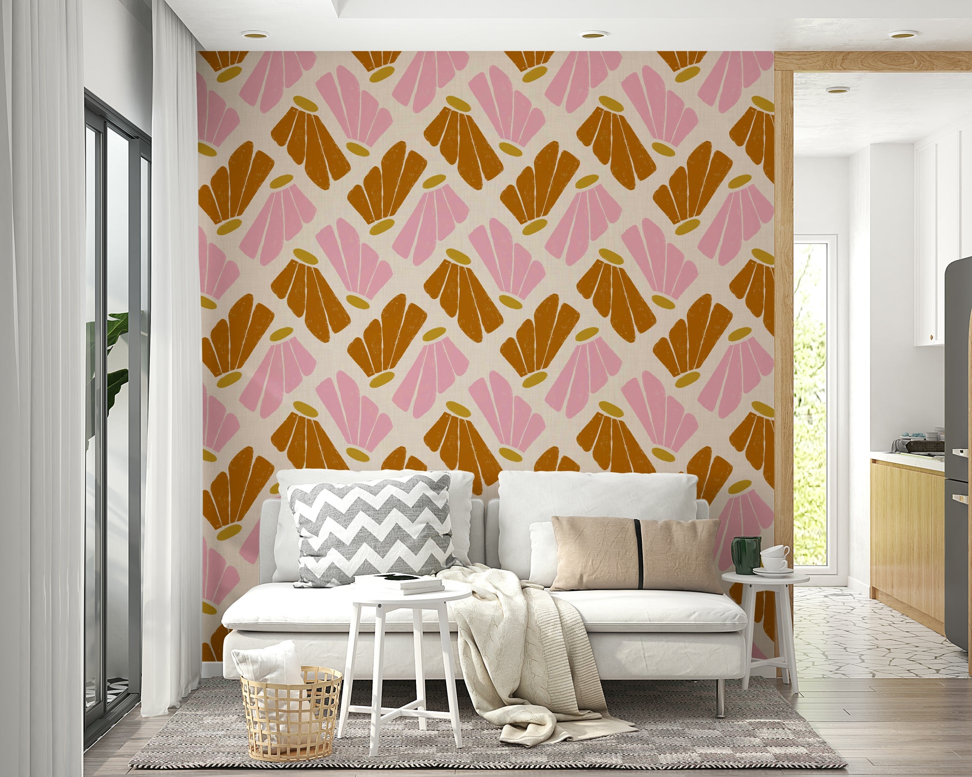 Abstract floral wall design

