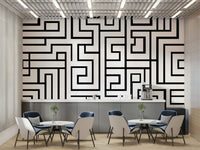 Maze-inspired mural for structured walls
