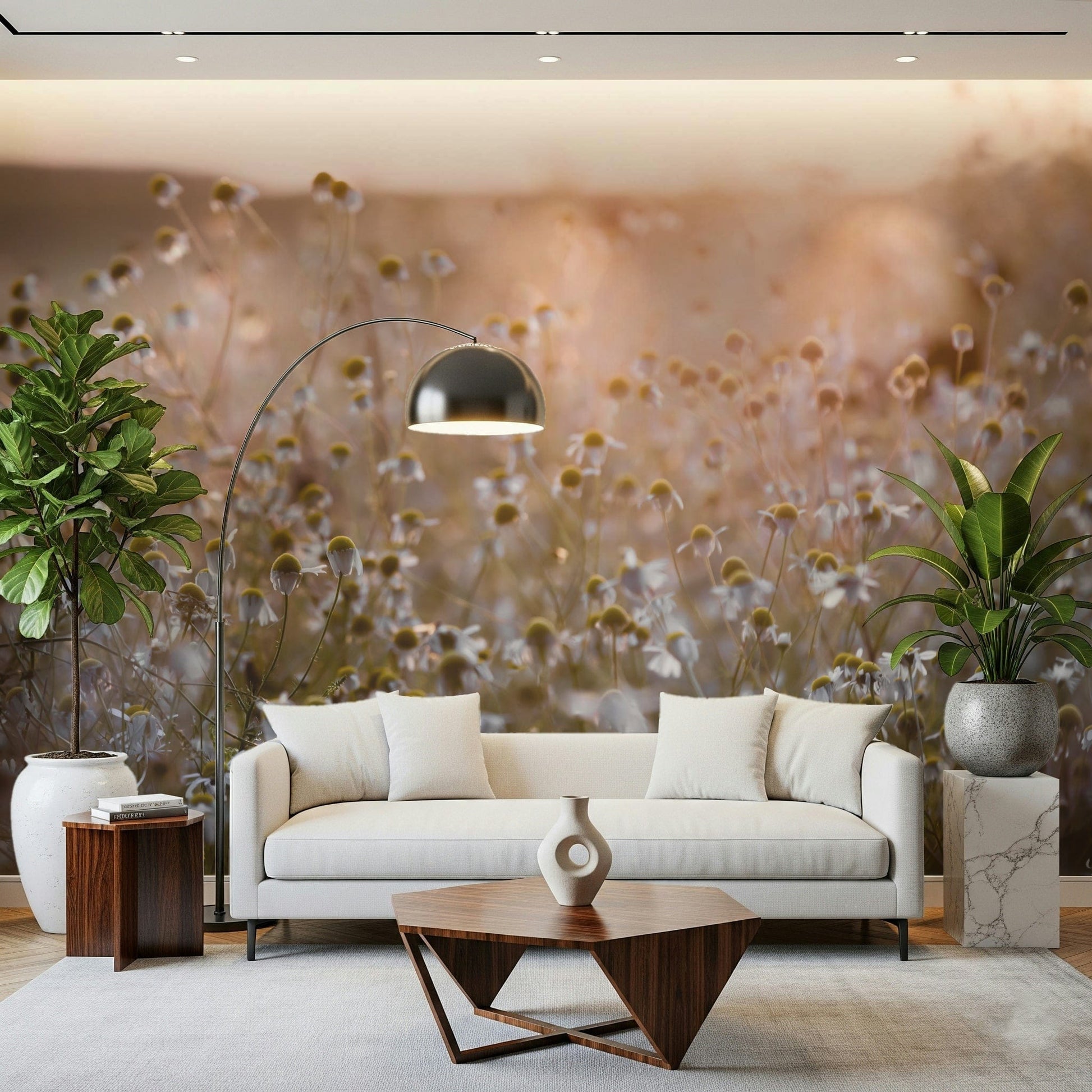 Golden hour meadow vista defines Meadow Bloom Sunset for walls.