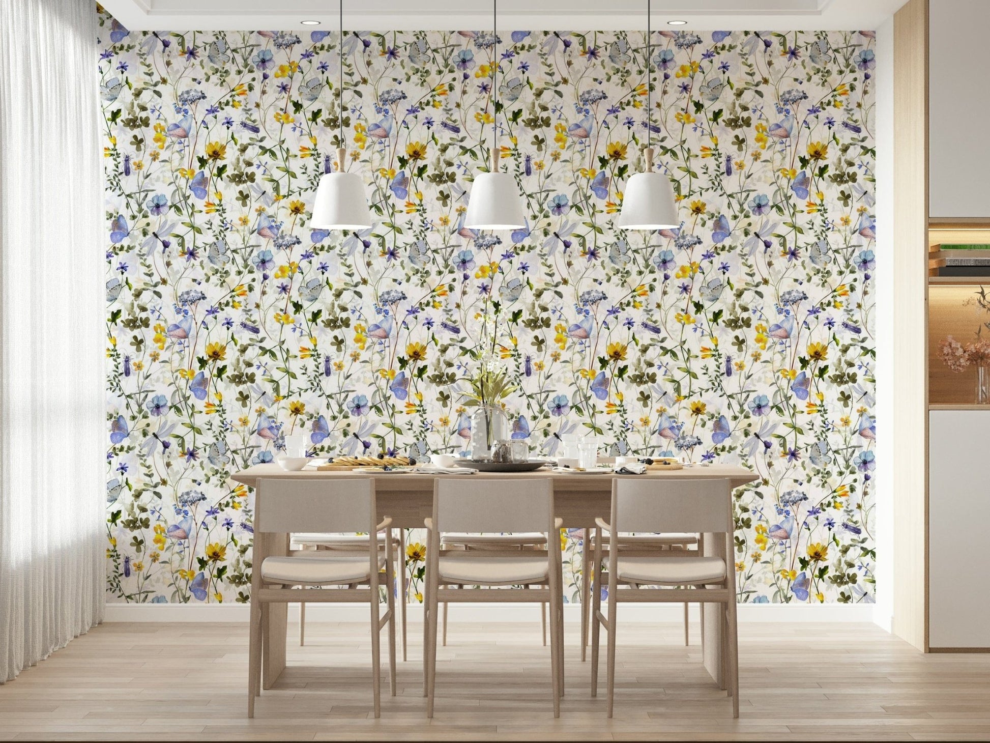 Meadow Butterfly Whispers Garden, airy beautiful nature scene for home decor.