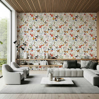 Spring bloom Meadow Magic temporary wallpaper featuring butterflies.