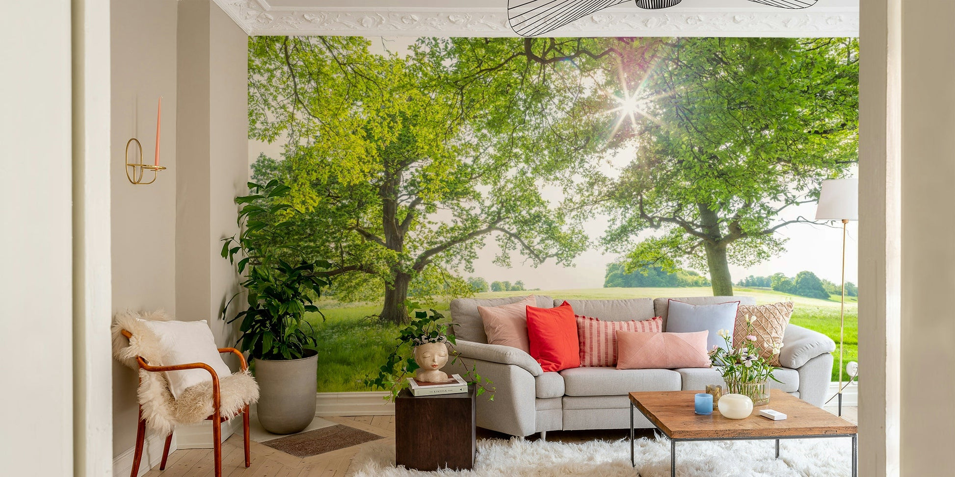 A calm and serene wall covering.

