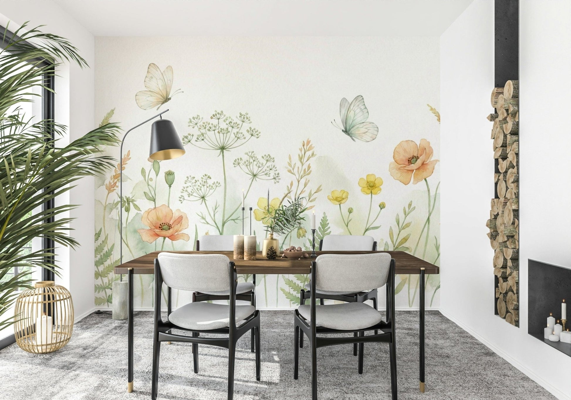 Elegant botanical motifs for a professional home office environment.
