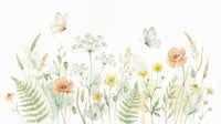 Meadow Whispers Wall Mural styled with minimalist furniture in a modern flat.