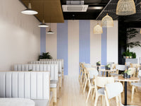 Gentle ivory and blue stripes

