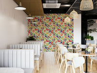 Rustic Mediterranean wallpaper with oranges and lemons


