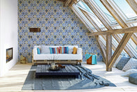 Hand-painted tile design wallpaper for wall

