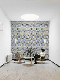 Classic Spanish tile wallpaper for decor


